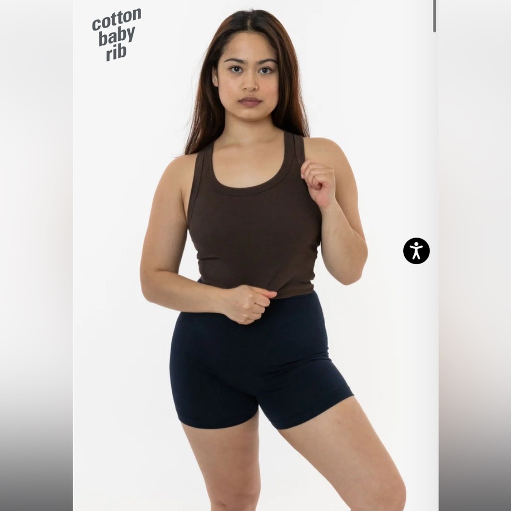 NWOT Los angeles apparel sporty baby rib crop tank